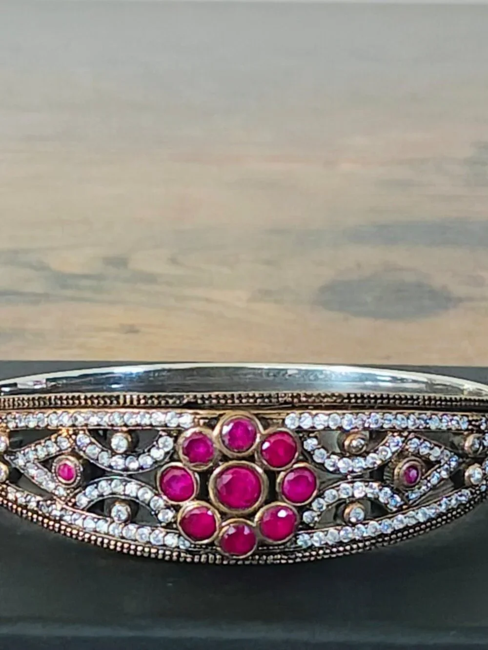 Vintage Ruby Hinge Bracelet